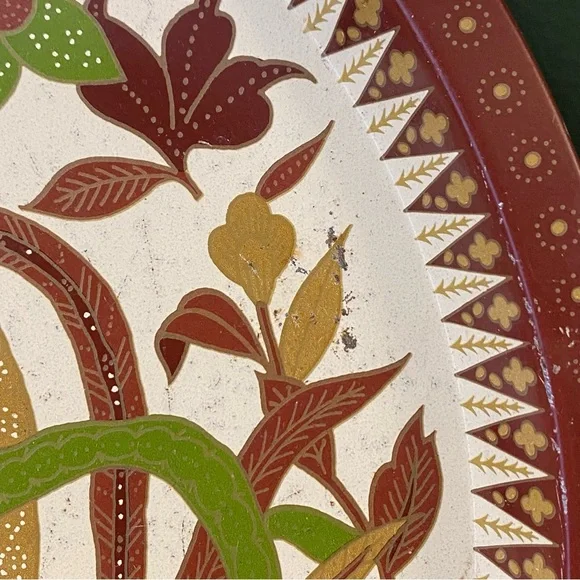 Decorative vintage birds and flowers tin tray - Picture 6 of 8